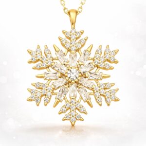 Gümüş Gold Kar Tanesi Kolye