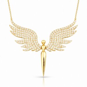 Gümüş Gold Mikail Meleği Kadın Kolye