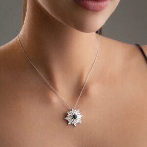 Gümüş 100 Dilde Seni Seviyorum Lotus Kadın Kolye