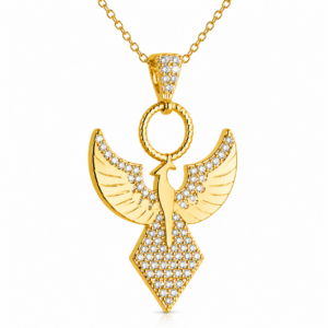 Gümüş Gold Zirkon Taşlı Anka Kuşu Kadın Kolye